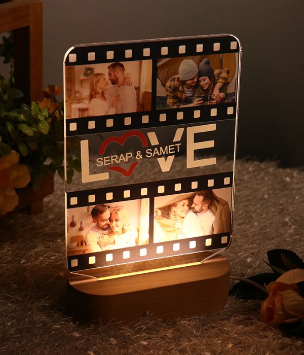 Customized LED Love name frame with name & photo