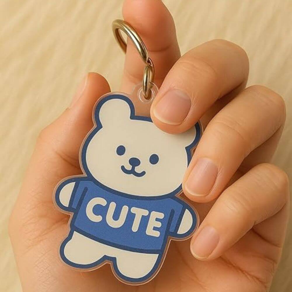 Cartoon Bunny & Bear Keychain Combo