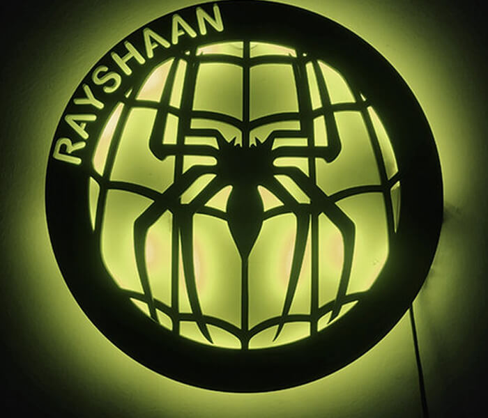 Customized Spiderman Circle Wall Hanging  LED Frame