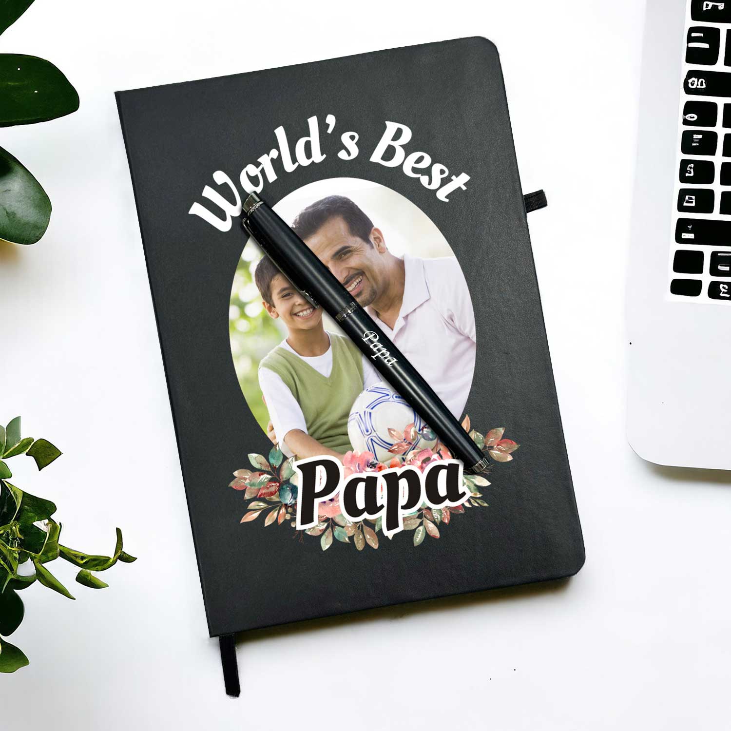Customized Photo Dairy & Name Pen For Dad