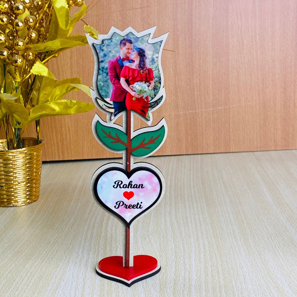 Customized Rose with photo & name for couple on valentine