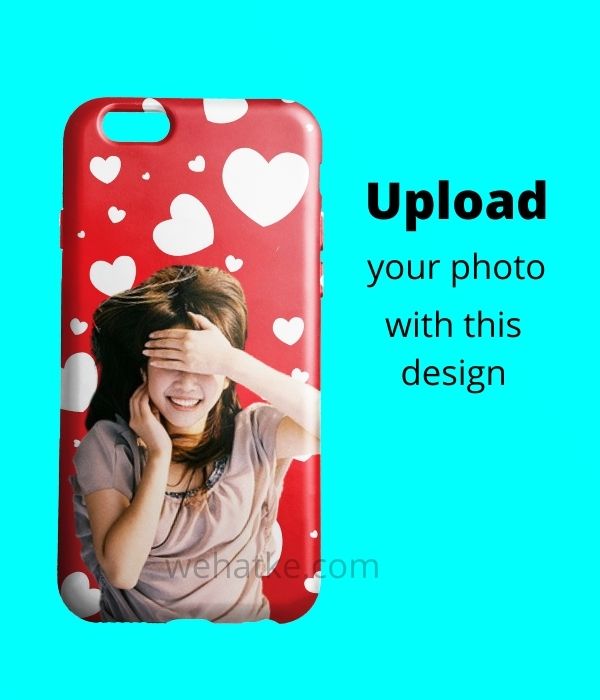 Valentine Red heart shape background mobile cover design - wehatke