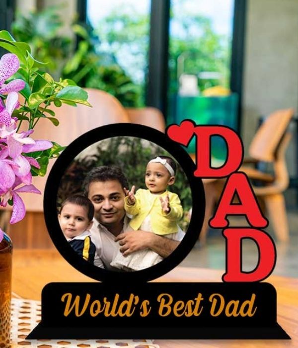 Customized world best dad frame table top