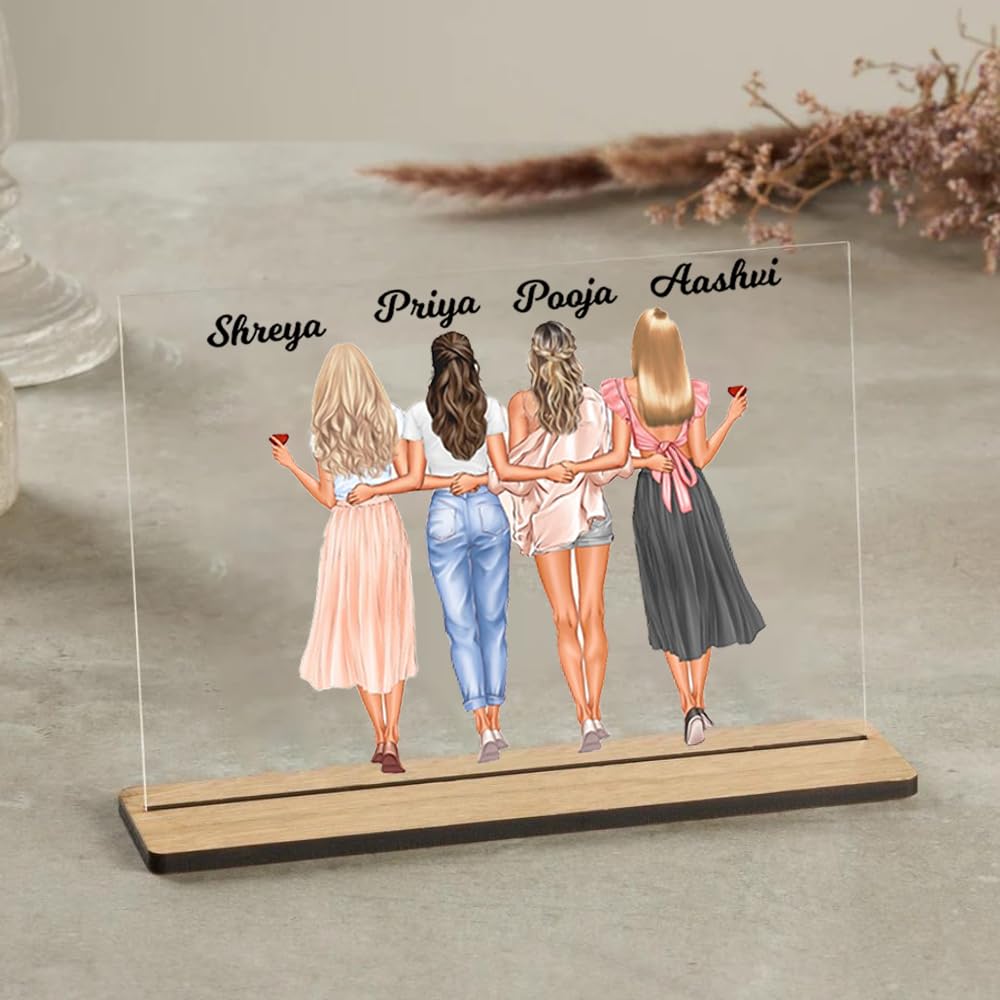 Acrylic Plaque For Bestie With 4 Name