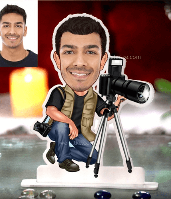 Customized Photographer Caricature for Boys/Men