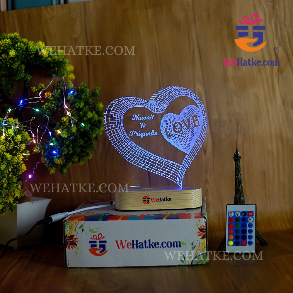 Customized Valentine 3D Illusion Love Heart Shape