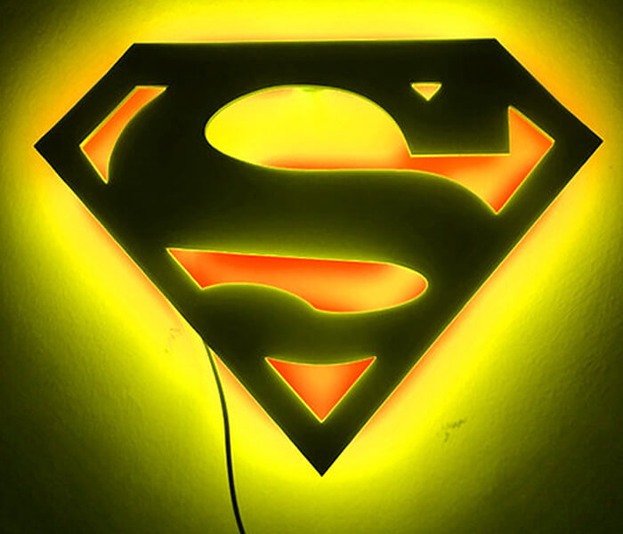 Customized Superman Wall Hanging LED Frame