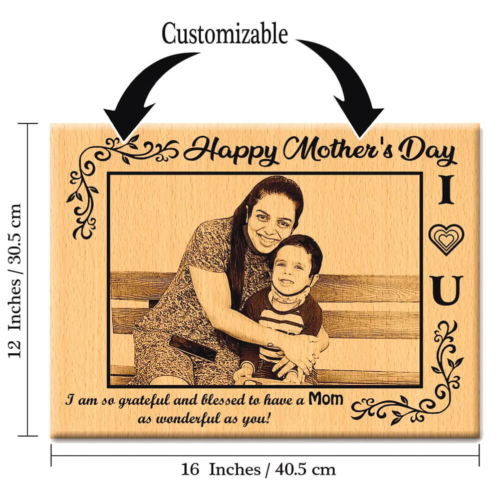 Happy Mother’s Day Customized Engraved Photo Plaque for Mom