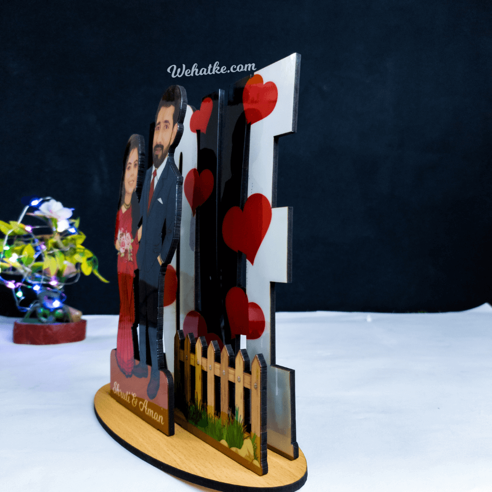 3 layers Couple Caricature