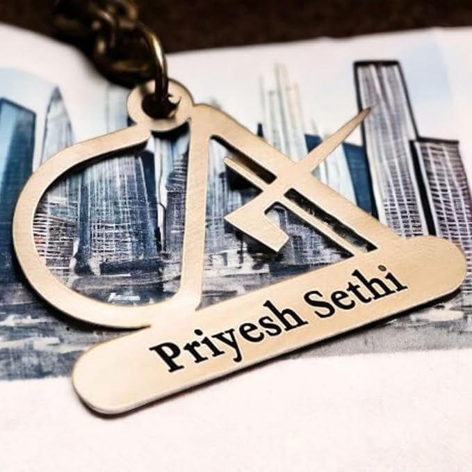 CA Logo Metal Keychain With Name Engrave