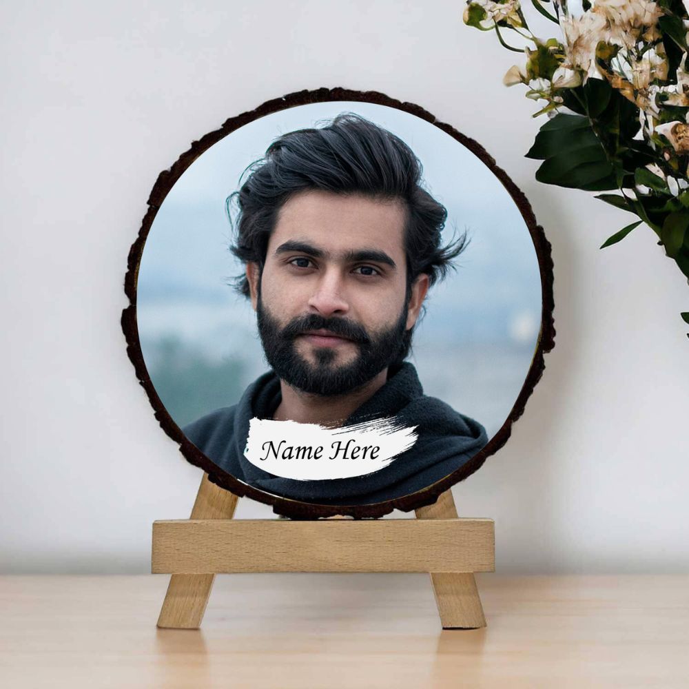 Personalized Wooden Log Frame For Mens