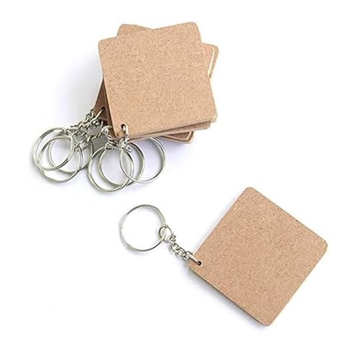 Blank MDF Keychain for Painting, Art & Craft