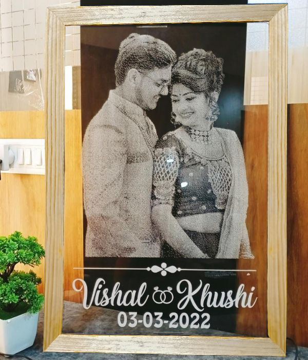 Customized Engrave Acrylic Led Frame for Couple