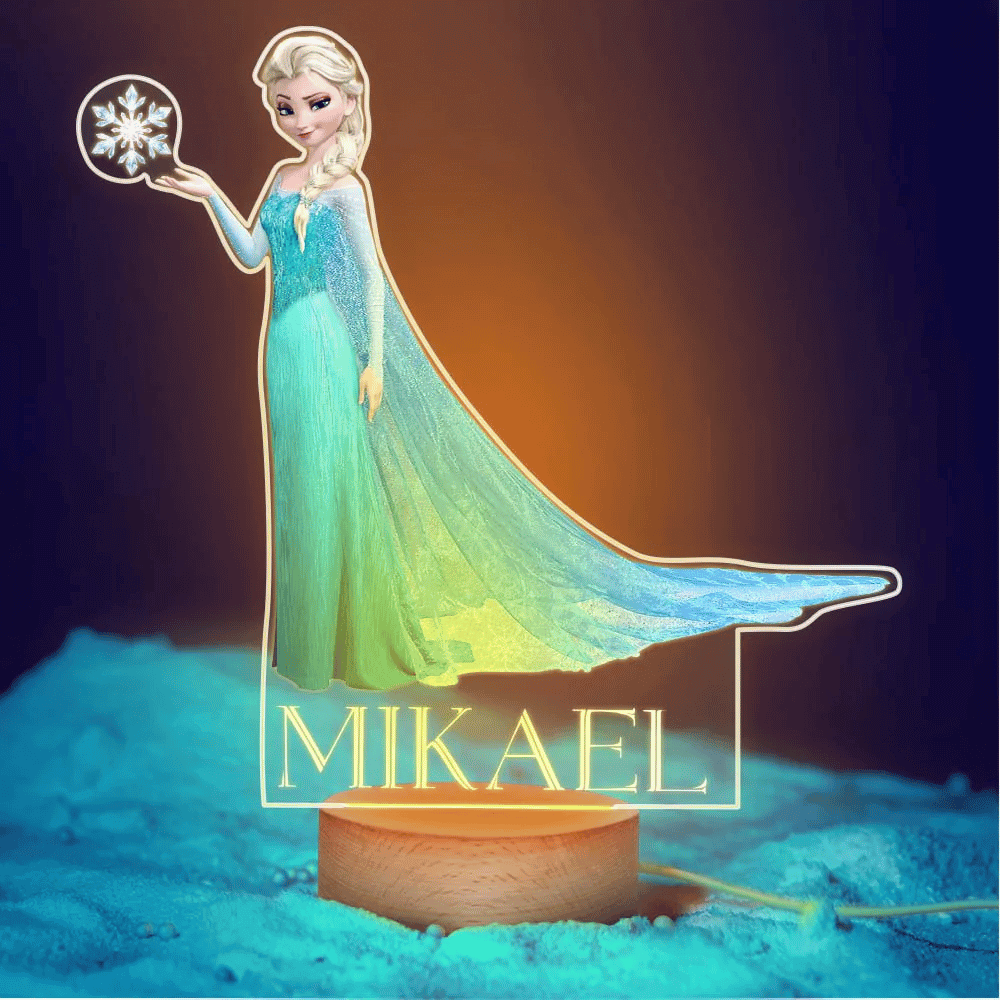 Personalized Elsa Name Lamp With Name