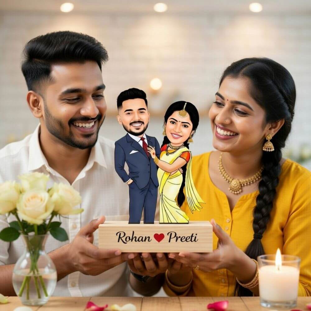 Customized couple wedding caricature