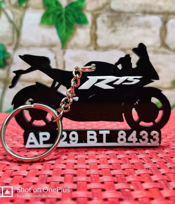 Customized 3D Bike keychain with number