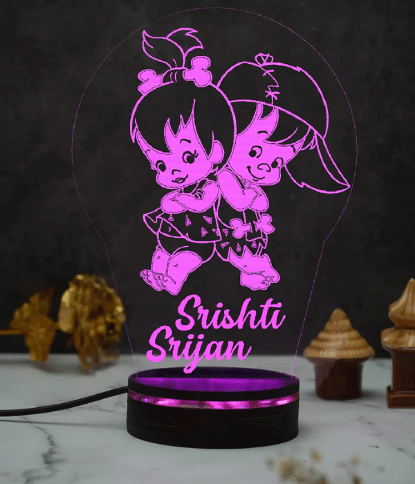 Customized twin bro & sis led frame for kids