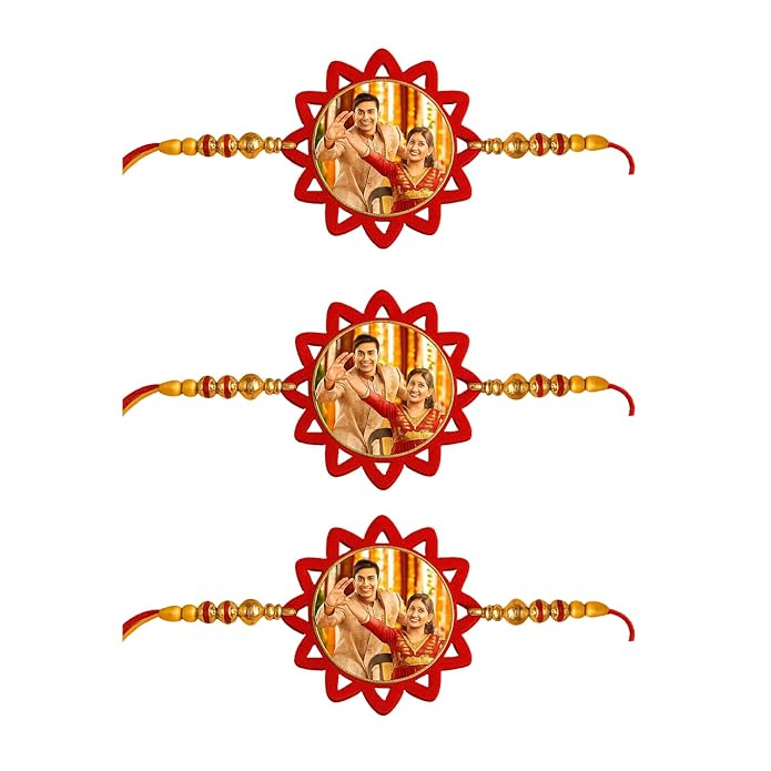 Combo of 3 Customized Photo Rakhi for Raksha Bandhan
