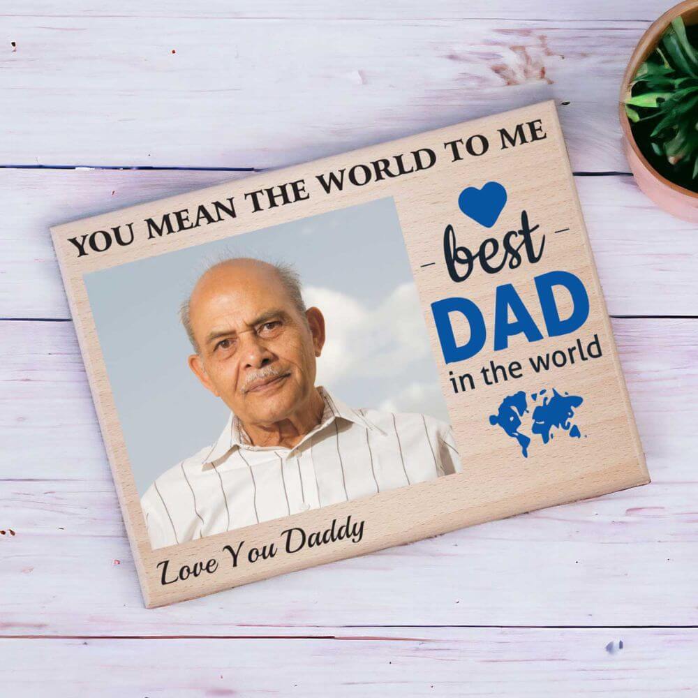 Personalized Wooden Photo Frame Gift for Dad