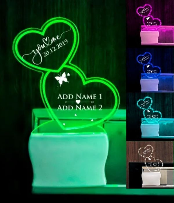 Customized engraved multicolor night lamp