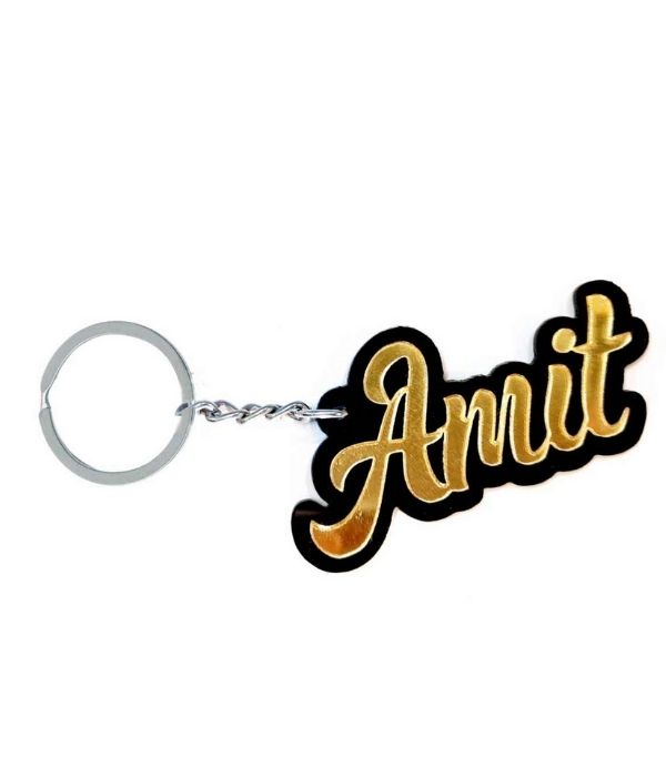 Acrylic golden keychain