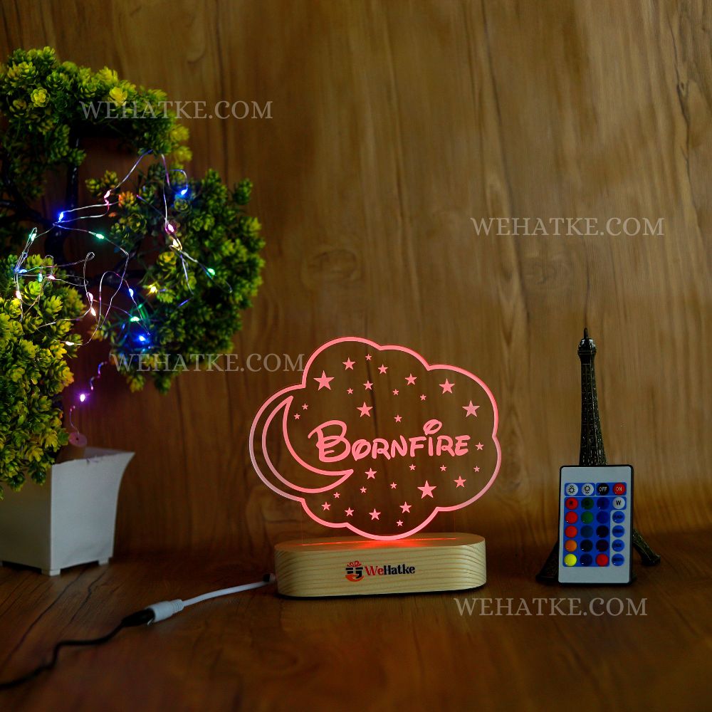 Customized Star & Moon Led Lamp with Name for Kids/girls | Best Gift Idea for Kids/Love