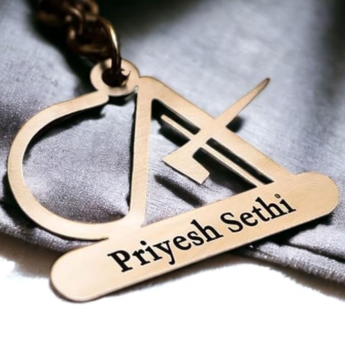 CA Logo Metal Keychain With Name Engrave
