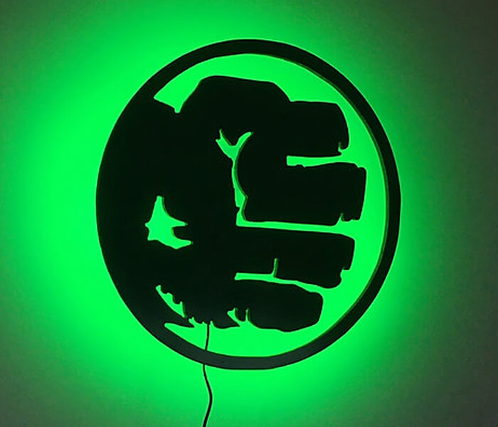 Customized Hulk Wall Decor LED Lamp