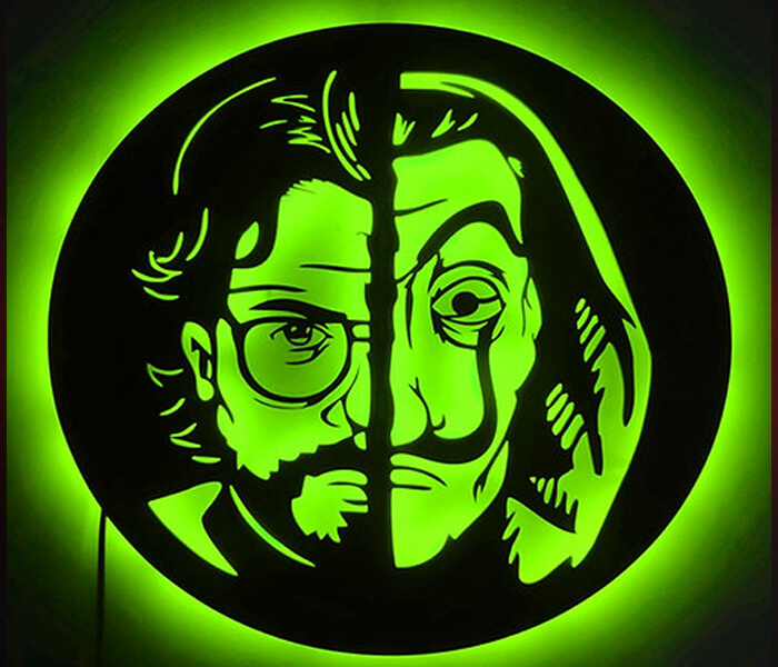 Money Heist Professor Wall Hanging Led Frame