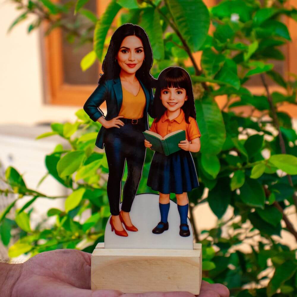 Personalized Mom Daughter Caricature