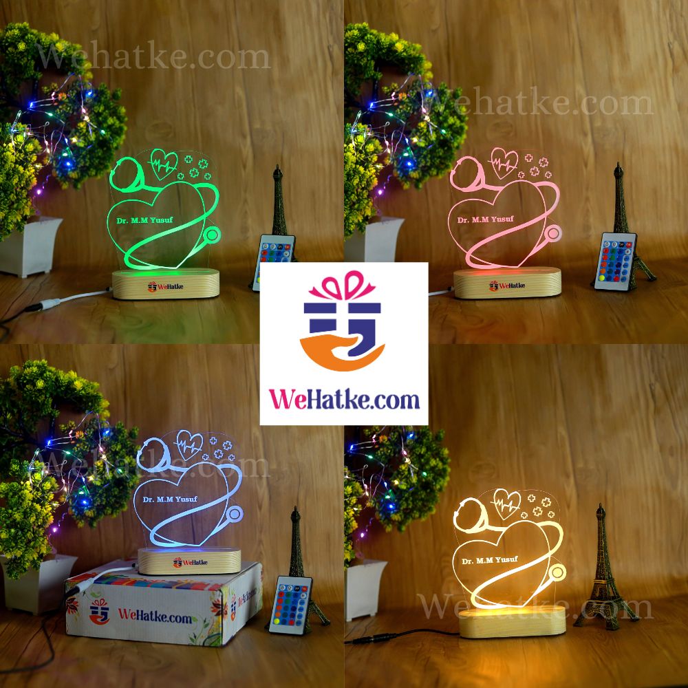 Customized Heart doctor LED lamp with name