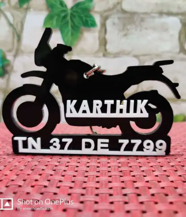 Customized 3D Bike keychain with number