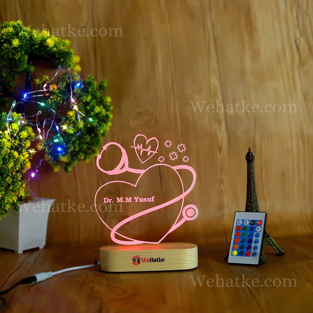 Customized Heart doctor LED lamp with name