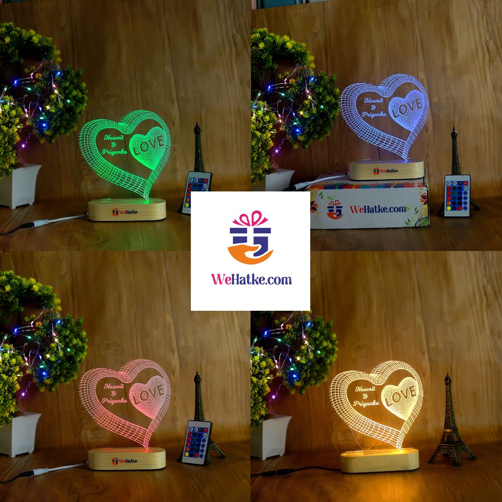Customized Valentine 3D Illusion Love Heart Shape