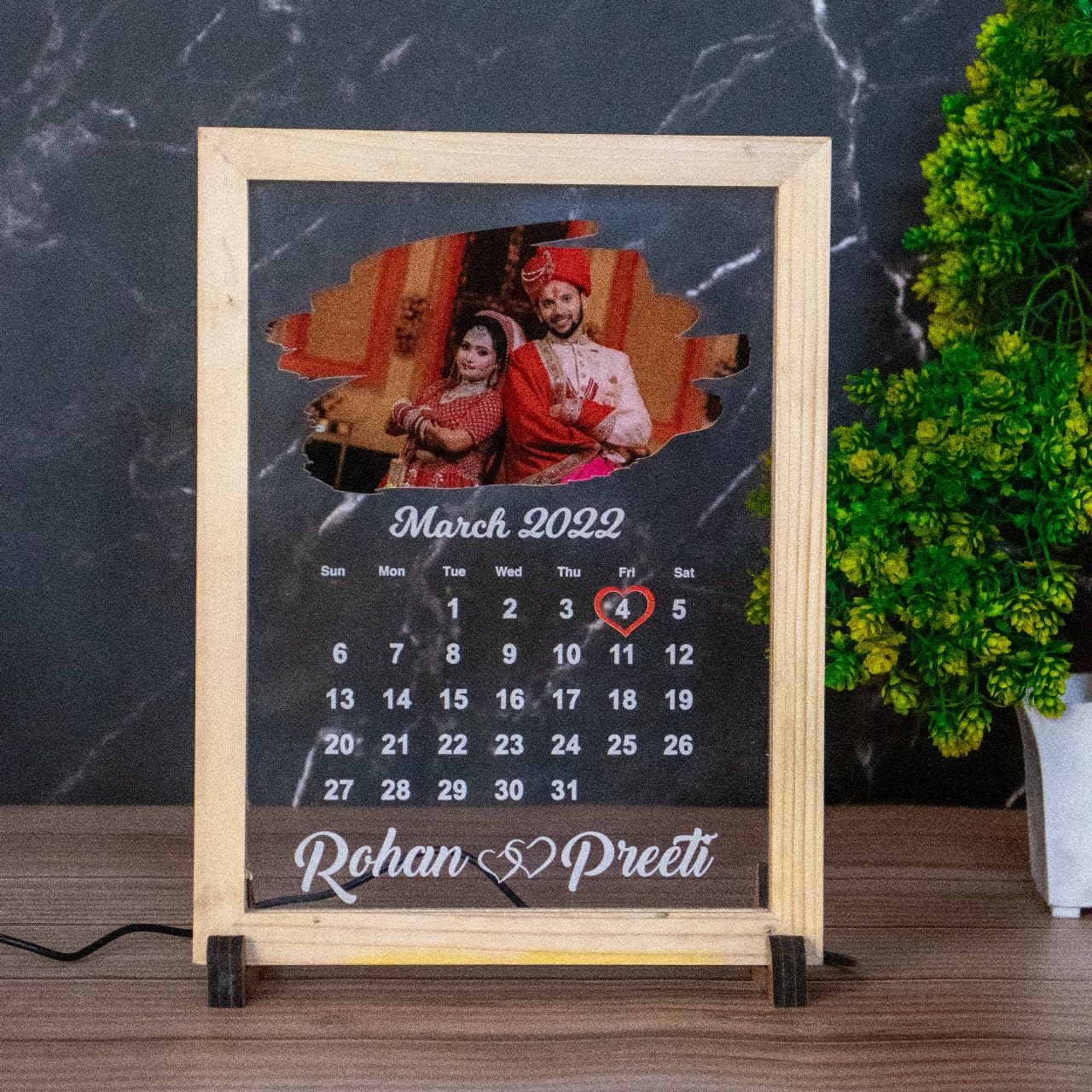 UV Printed Calendar Photo Frame for couple