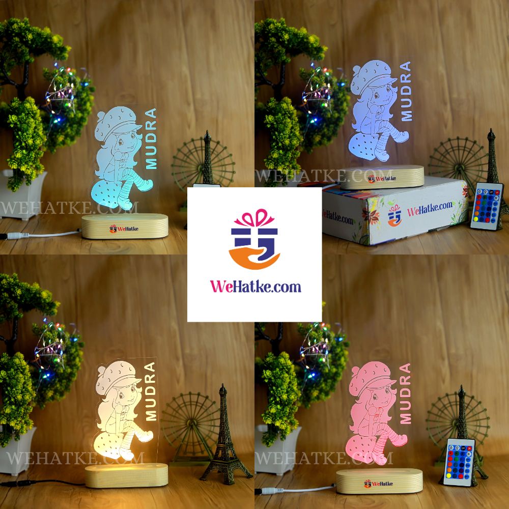 Customized cute girl led lamp for kids room decor