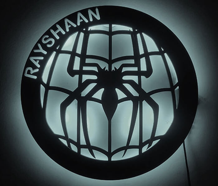 Customized Spiderman Circle Wall Hanging  LED Frame