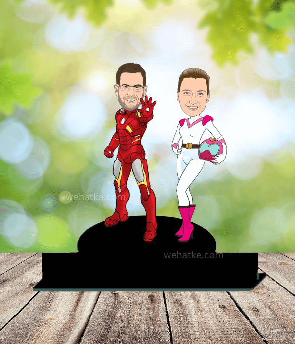 Customized Ironman caricature of couple