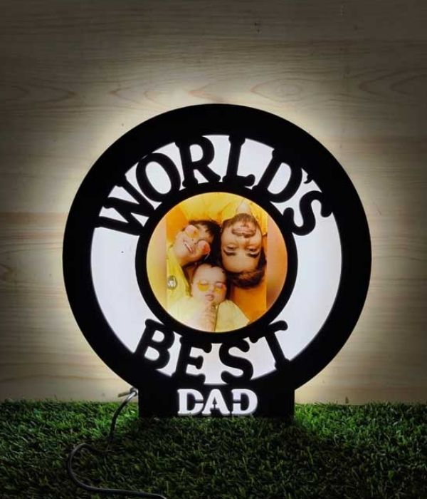 Customized World's Best DAD LED Photo Frame