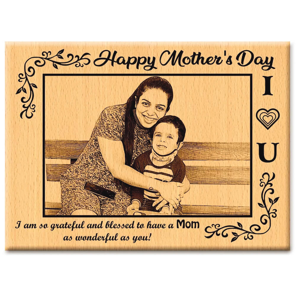 Happy Mother’s Day Customized Engraved Photo Plaque for Mom