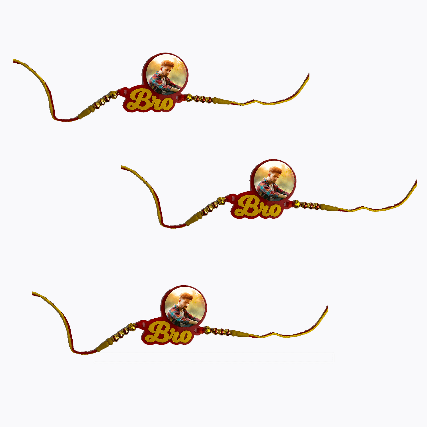 Combo of 3 Customized Photo Rakhi for Raksha Bandhan
