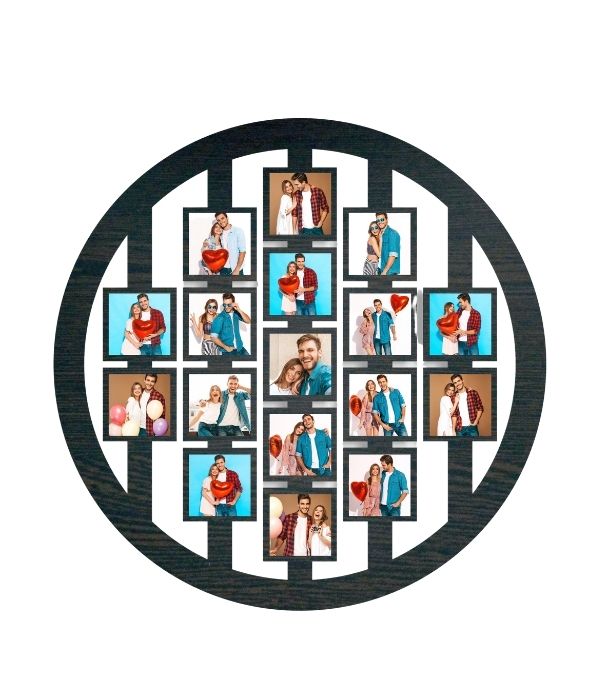 Customized Round Family Wall Hanging frame with Photos