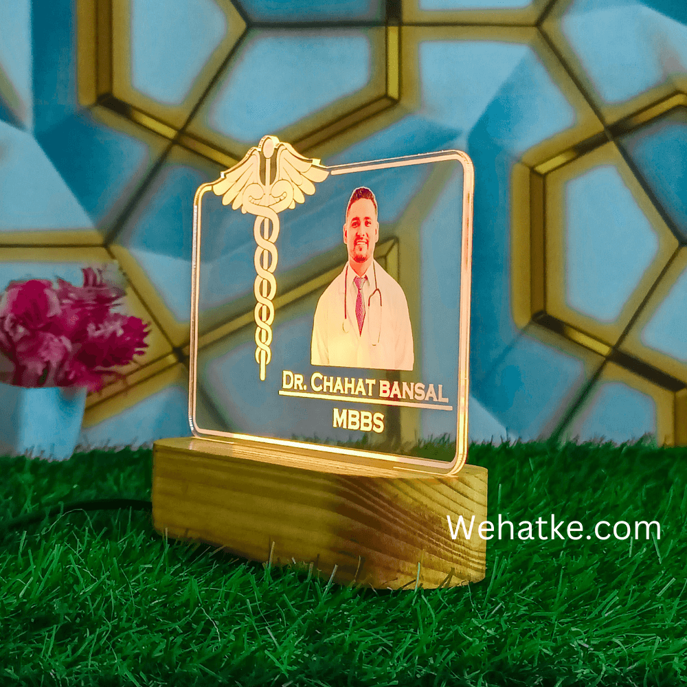 Customized 3D illusion lamp for Doctor With Name & Photo