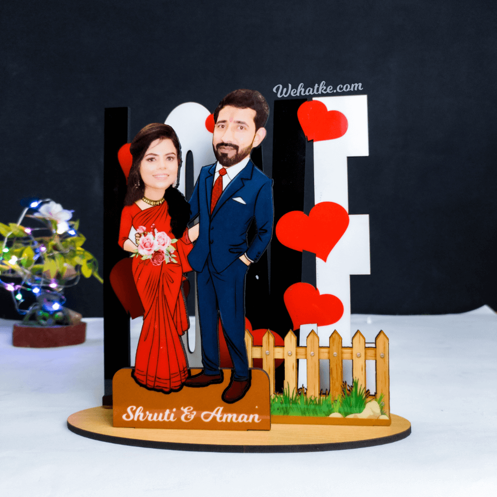 3 layers Couple Caricature