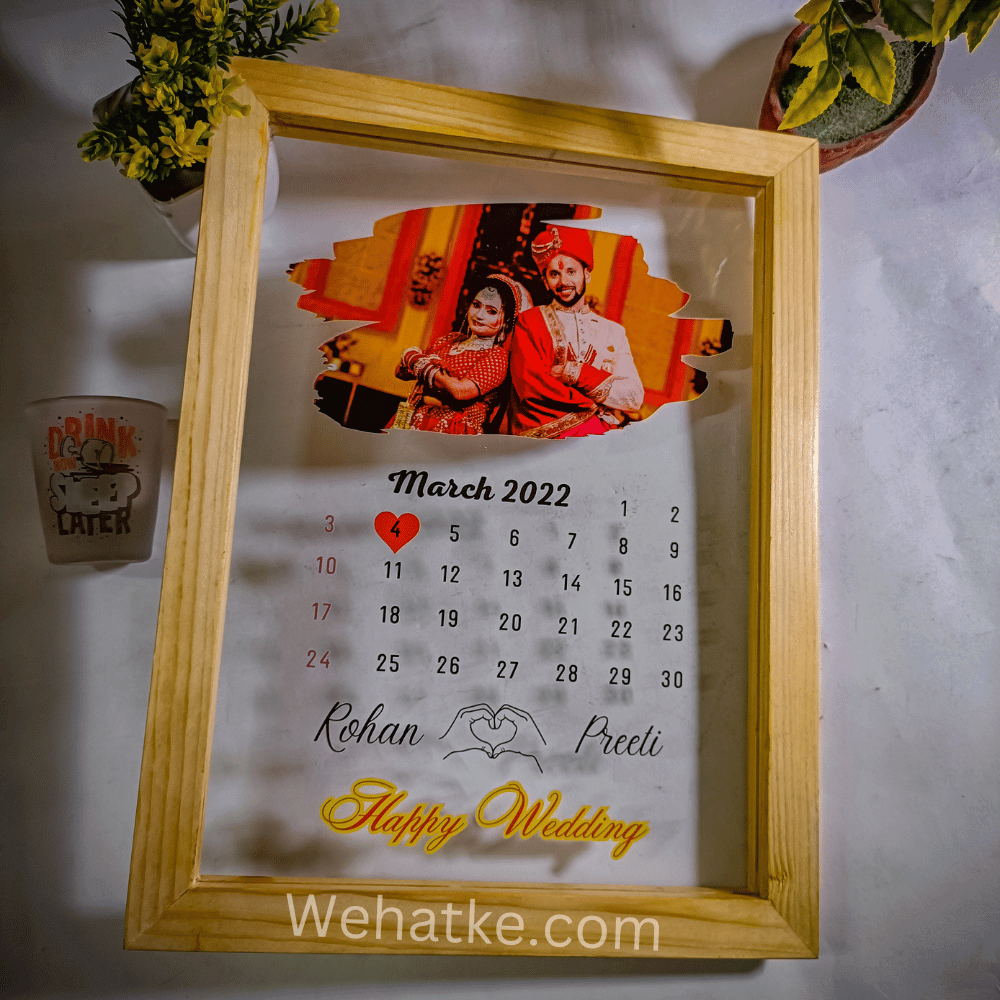 Customized UV Printed Calendar Frame for couple