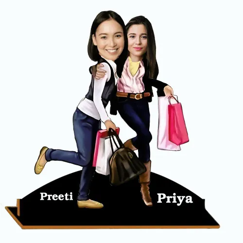 Customized caricature for bestie shopping