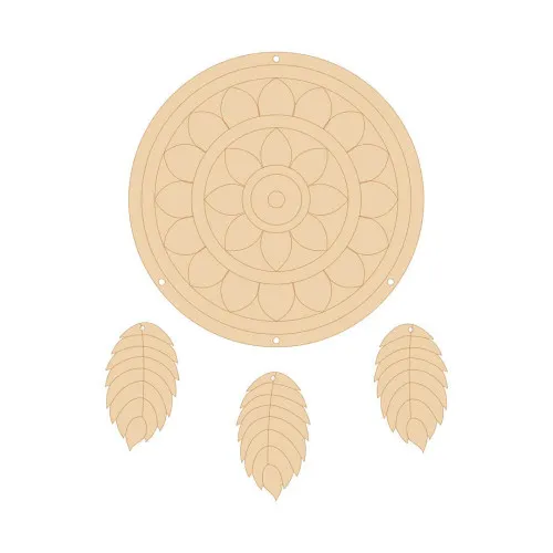 Mandala Lippan Dream Catcher With Feathers Pre-Marked