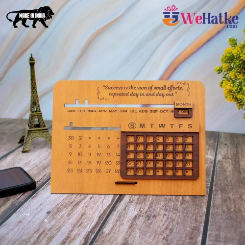 Corporate Wooden Perpetual Desk Calendar Office Gift