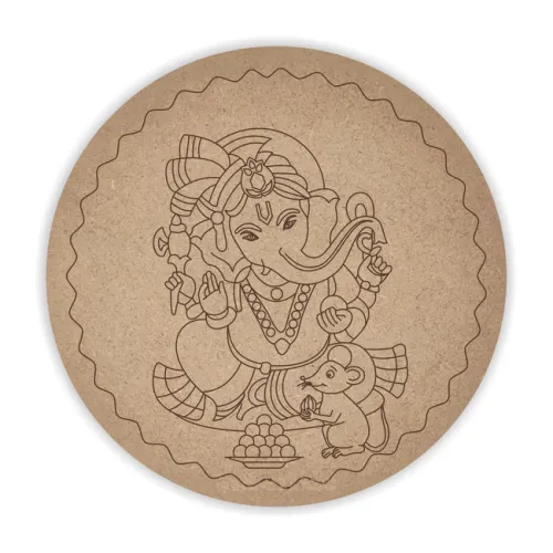 MDF Pre Marked ganesha Round
