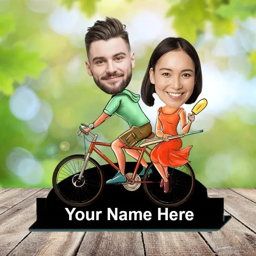 Couple Cycle Caricature